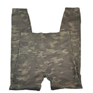 SPANX Seamless Leggings Green Camo Large Look At Me Now High Waisted Pants